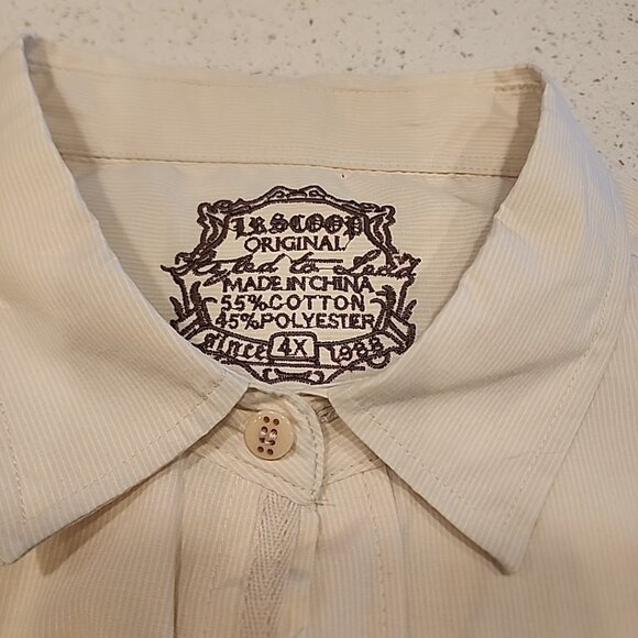 NWT lr scoop shirt Mens 4x Khaki Tan Button Embroidered Short Sleeve - Picture 5 of 9